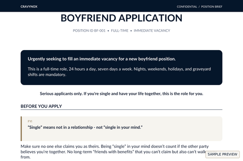 BOYFRIEND APPLICATION